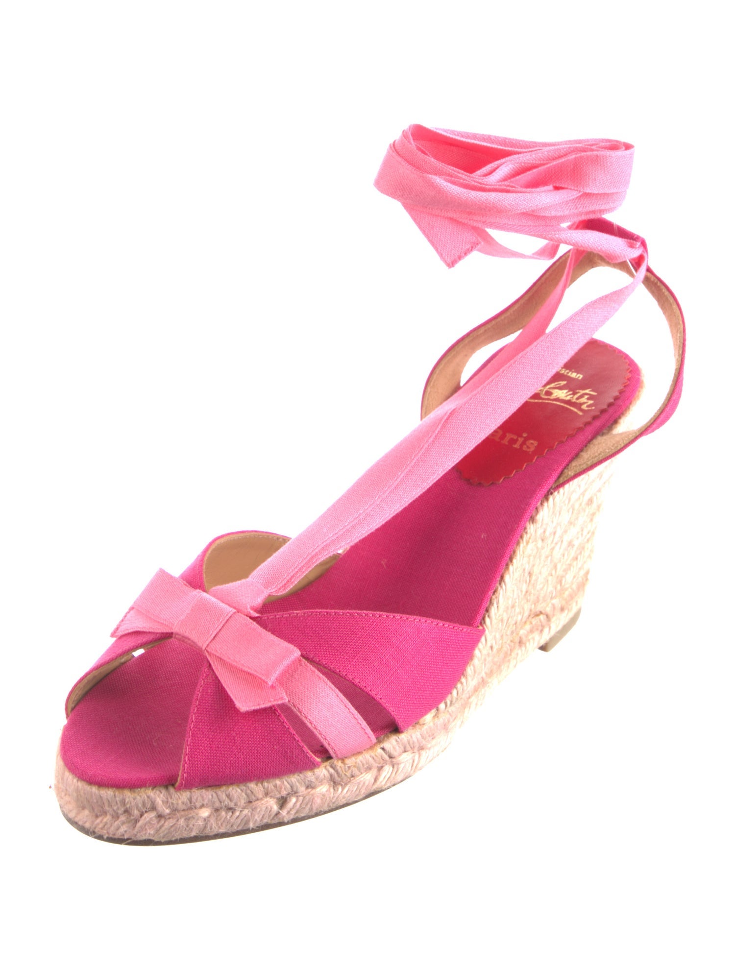 Christian Louboutin Canvas Bow Accents Espadrilles