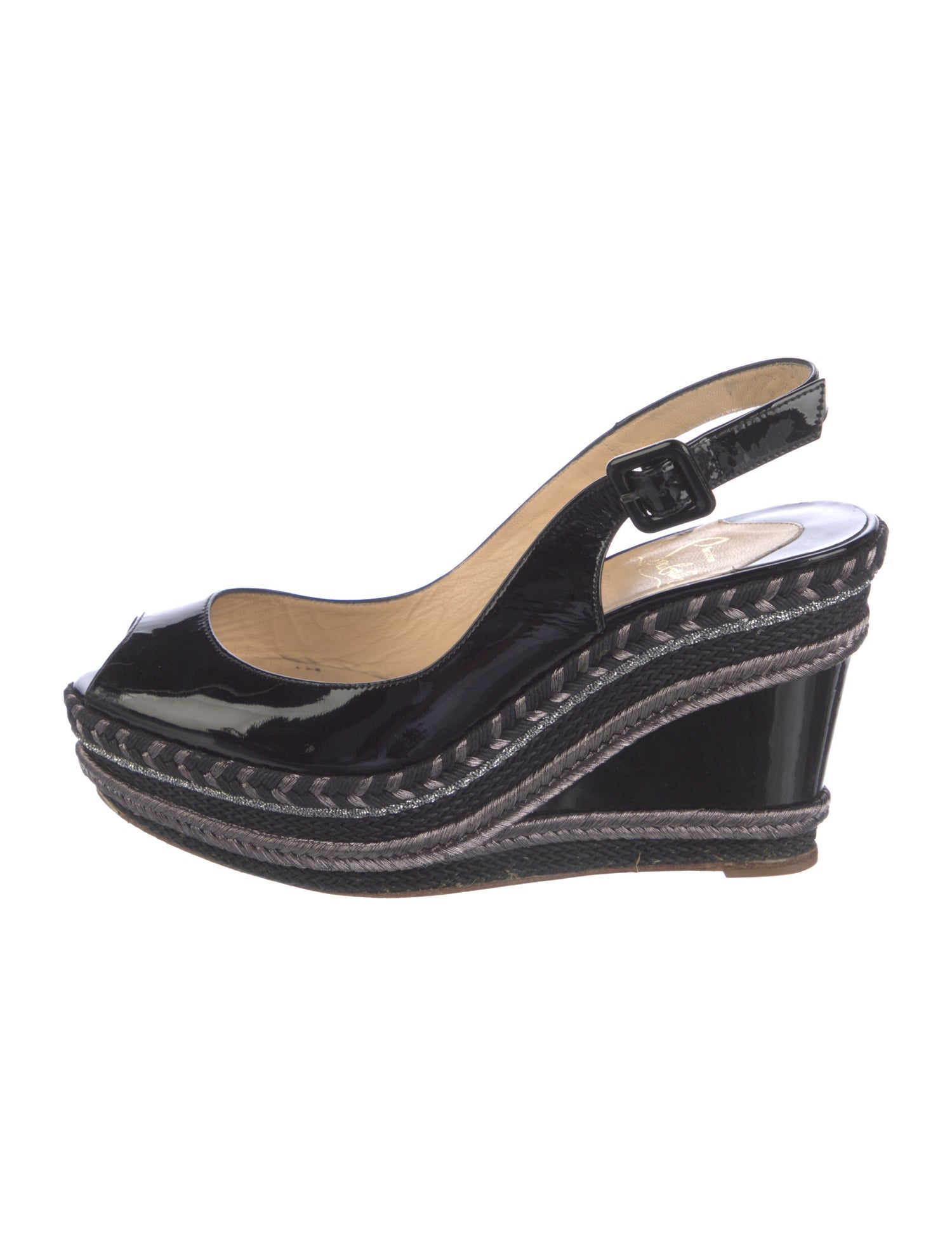 Christian Louboutin Patent Leather Slingback Pumps