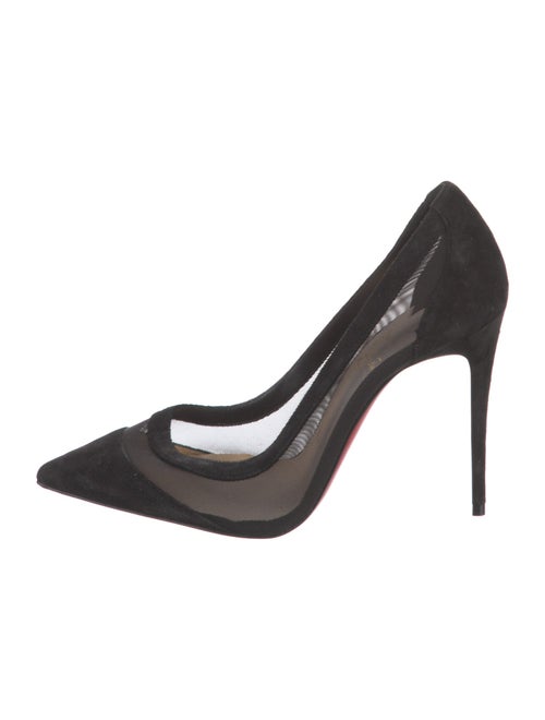 Christian Louboutin Suede Mesh Accents Pumps
