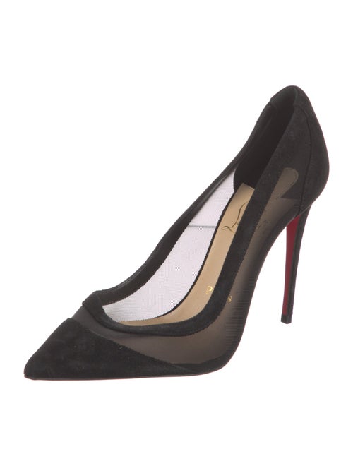 Christian Louboutin Suede Mesh Accents Pumps