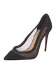 Christian Louboutin Suede Mesh Accents Pumps