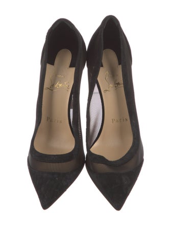Christian Louboutin Suede Mesh Accents Pumps