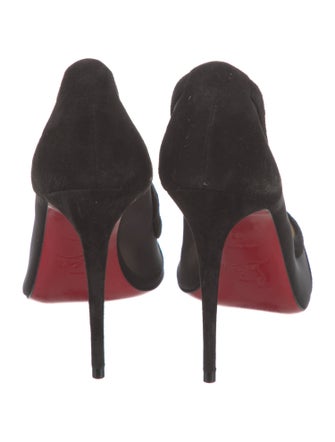 Christian Louboutin Suede Mesh Accents Pumps