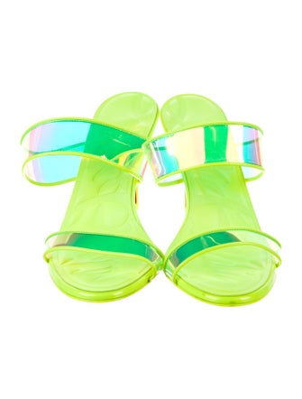 Christian Louboutin PVC Leather Trim Embellishment Slides