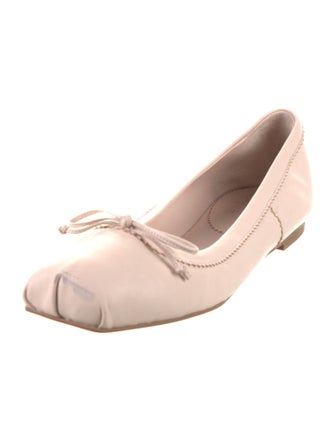 Christian Louboutin Leather Bow Accents Ballet Flats