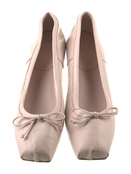Christian Louboutin Leather Bow Accents Ballet Flats