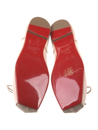Christian Louboutin Leather Bow Accents Ballet Flats
