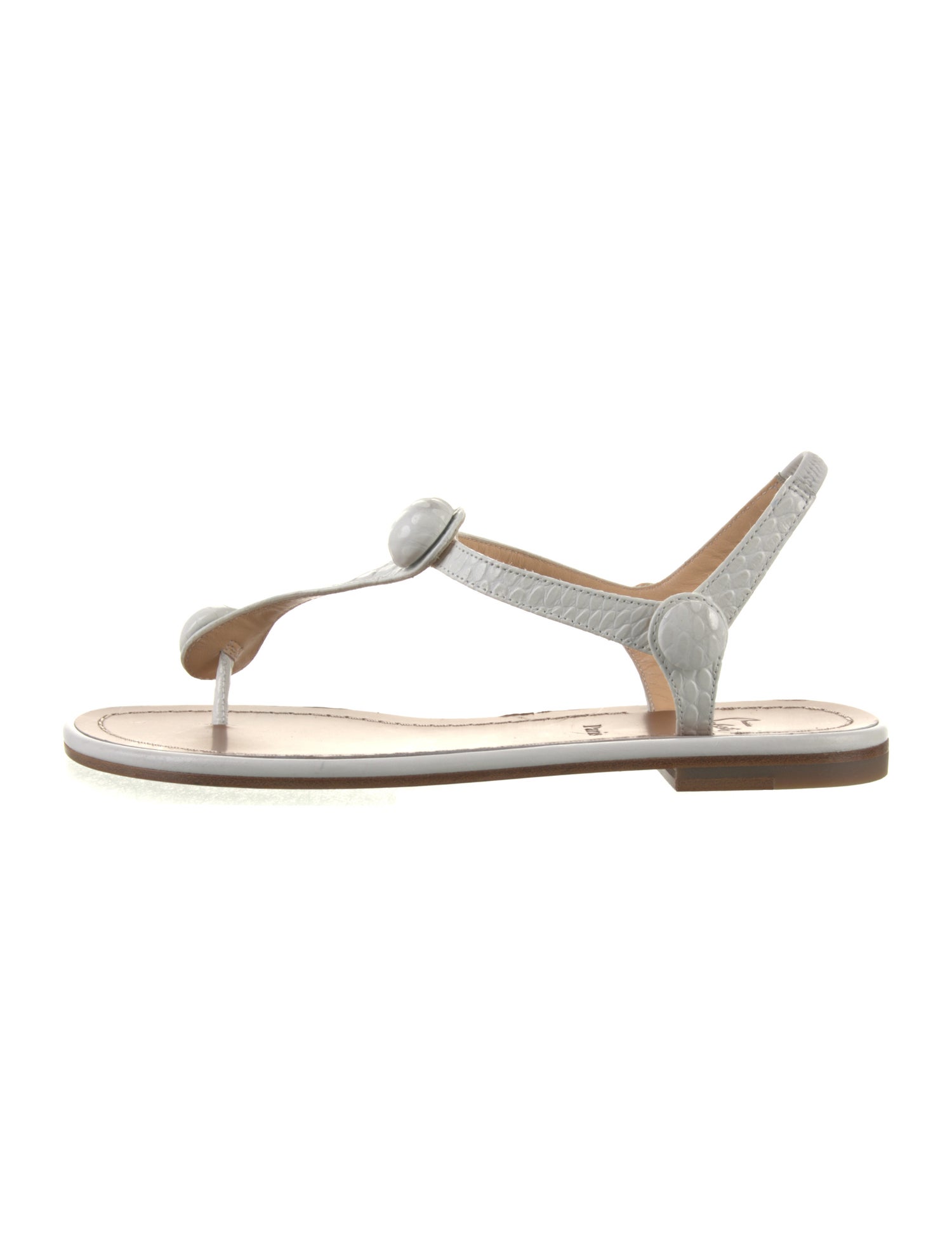 Christian Louboutin Embossed Leather T-Strap Sandals