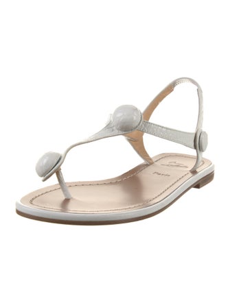 Christian Louboutin Embossed Leather T-Strap Sandals
