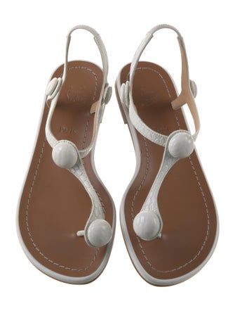 Christian Louboutin Embossed Leather T-Strap Sandals