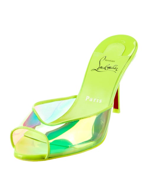 Christian Louboutin PVC Leather Trim Embellishment Slides
