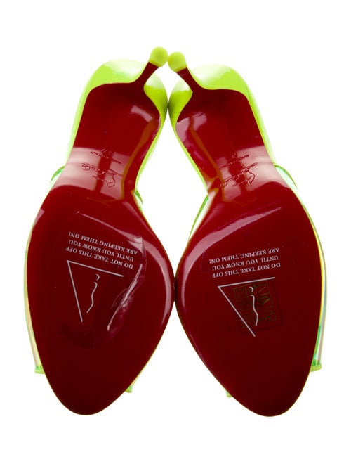 Christian Louboutin PVC Leather Trim Embellishment Slides