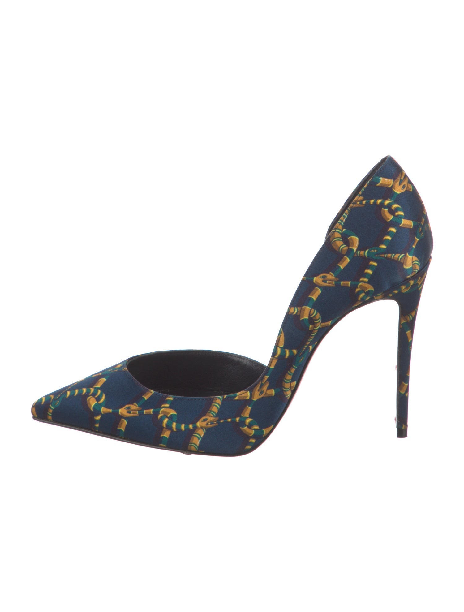 Christian Louboutin Satin Printed D'Orsay Pumps