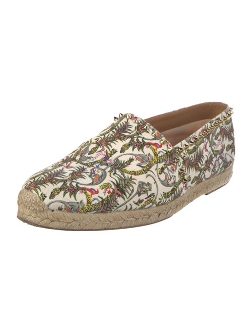 Christian Louboutin Spike Accents Canvas Espadrilles