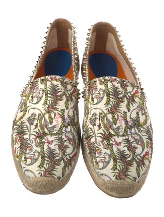 Christian Louboutin Spike Accents Canvas Espadrilles