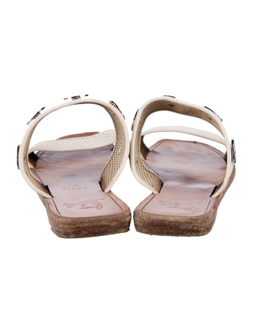 Christian Louboutin Leather Lasercut Accents Slides