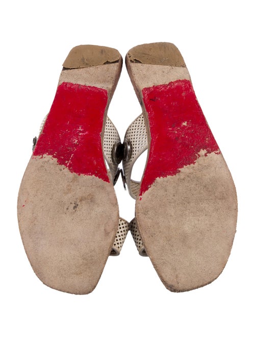 Christian Louboutin Leather Lasercut Accents Slides