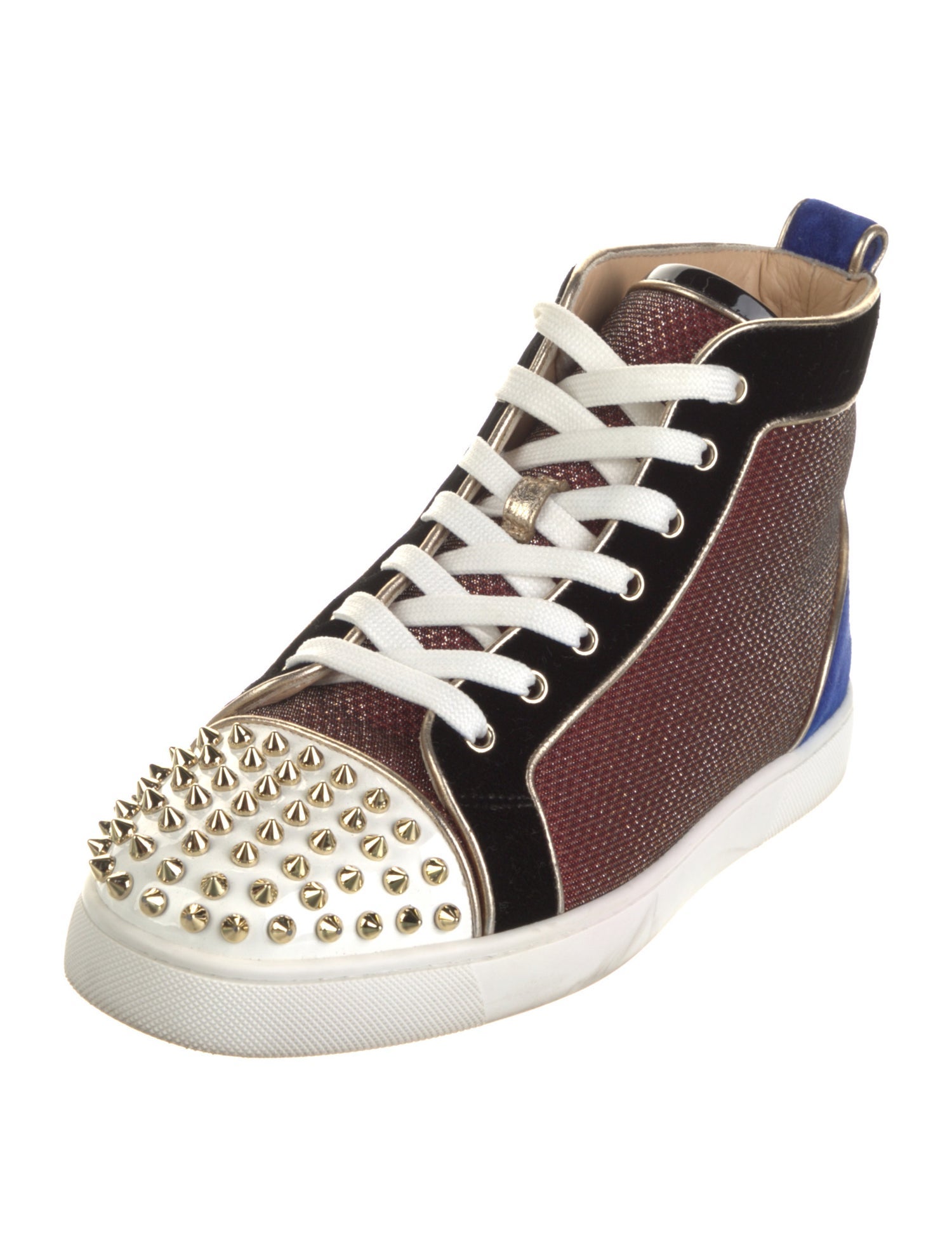 Christian Louboutin Spike Accents Leather Sneakers