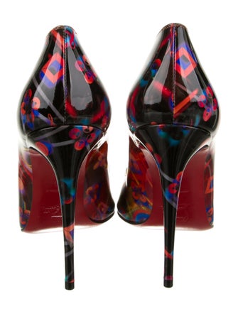 Christian Louboutin Patent Leather Floral Print Pumps