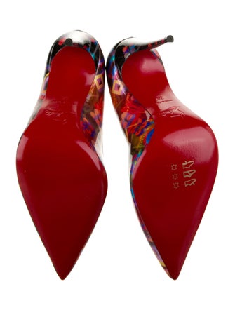 Christian Louboutin Patent Leather Floral Print Pumps