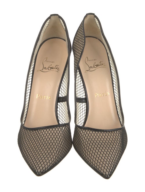 Christian Louboutin Mesh Leather Trim Embellishment Pumps