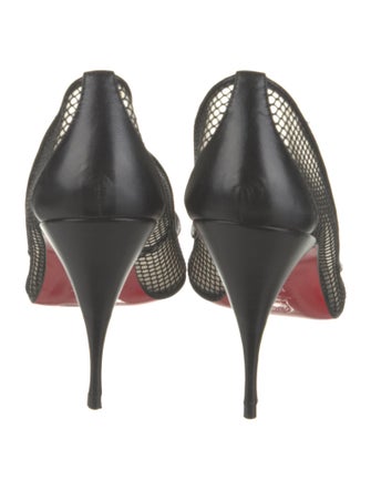 Christian Louboutin Mesh Leather Trim Embellishment Pumps