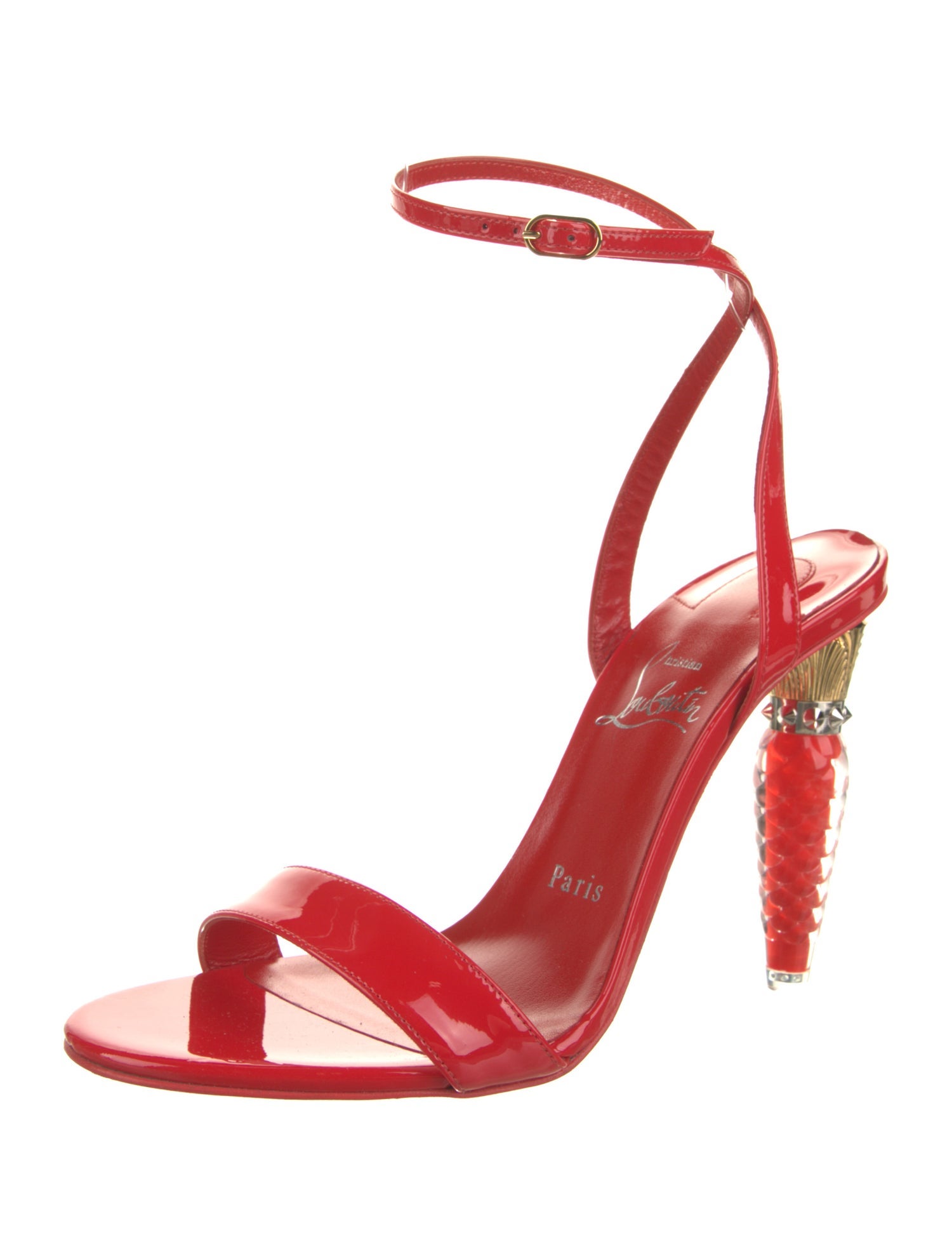 Christian Louboutin Patent Leather Slingback Sandals