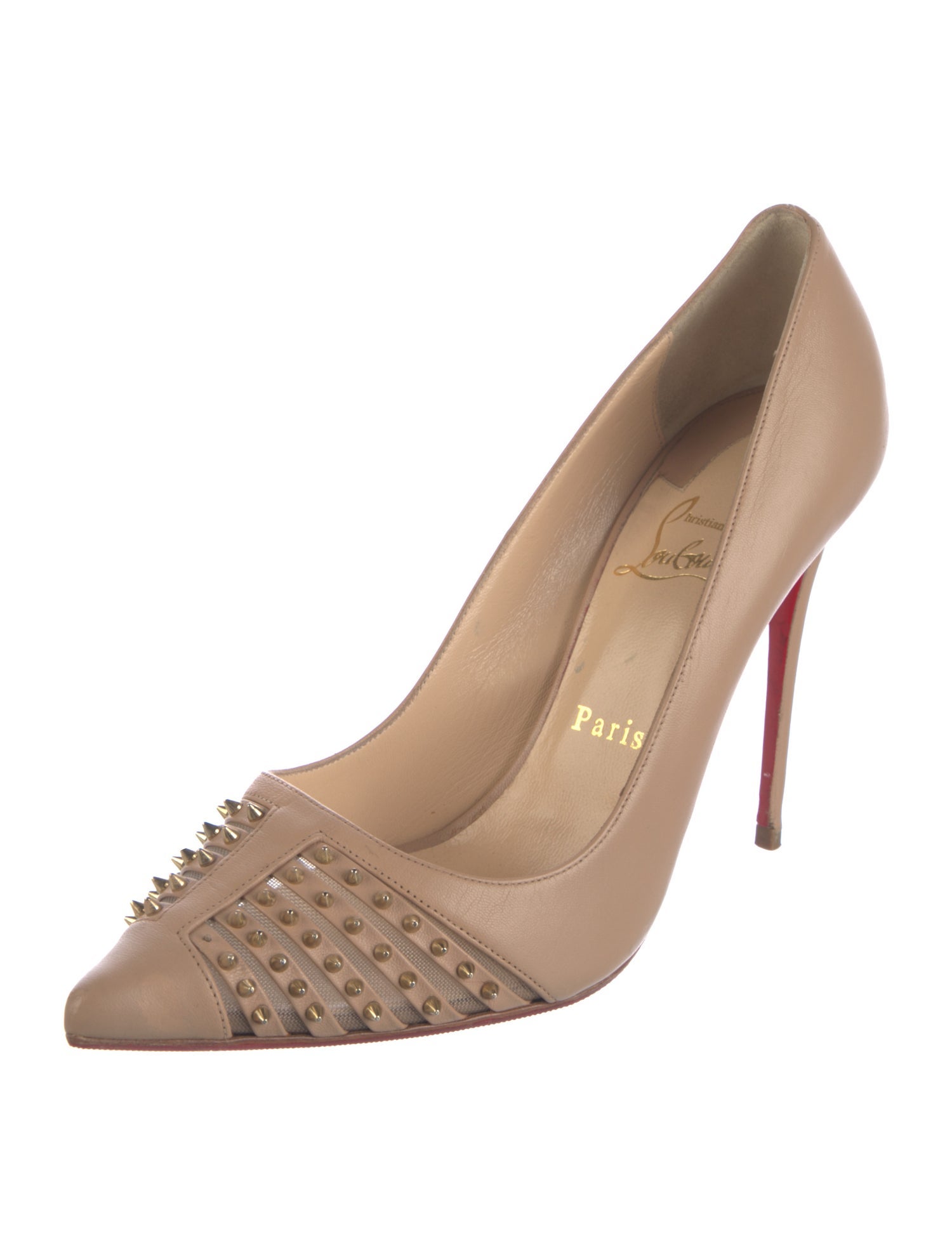 Christian Louboutin Spike Accents Leather Pumps