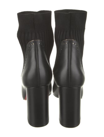 Christian Louboutin Leather Lasercut Accents Sock Boots