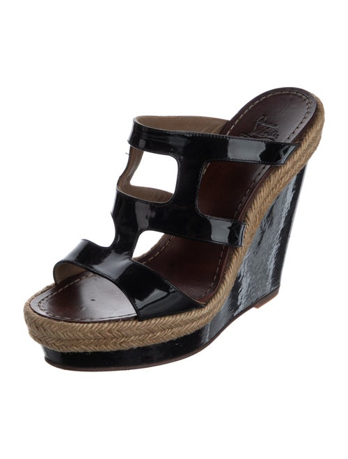 Christian Louboutin Patent Leather Cutout Accent Espadrilles