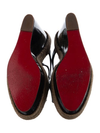 Christian Louboutin Patent Leather Cutout Accent Espadrilles