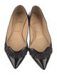 Christian Louboutin Leather Ruffle Embellishment Ballet Flats