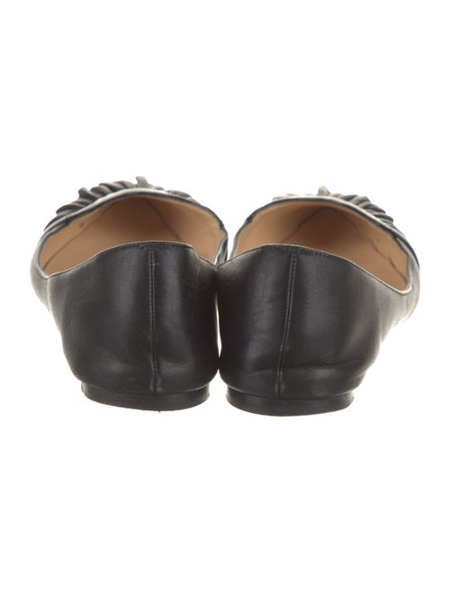 Christian Louboutin Leather Ruffle Embellishment Ballet Flats