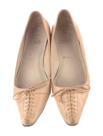 Christian Louboutin Spike Accents Leather Ballet Flats