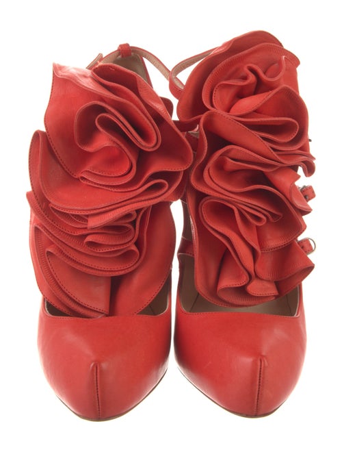 Christian Louboutin Leather Cutout Accent Pumps