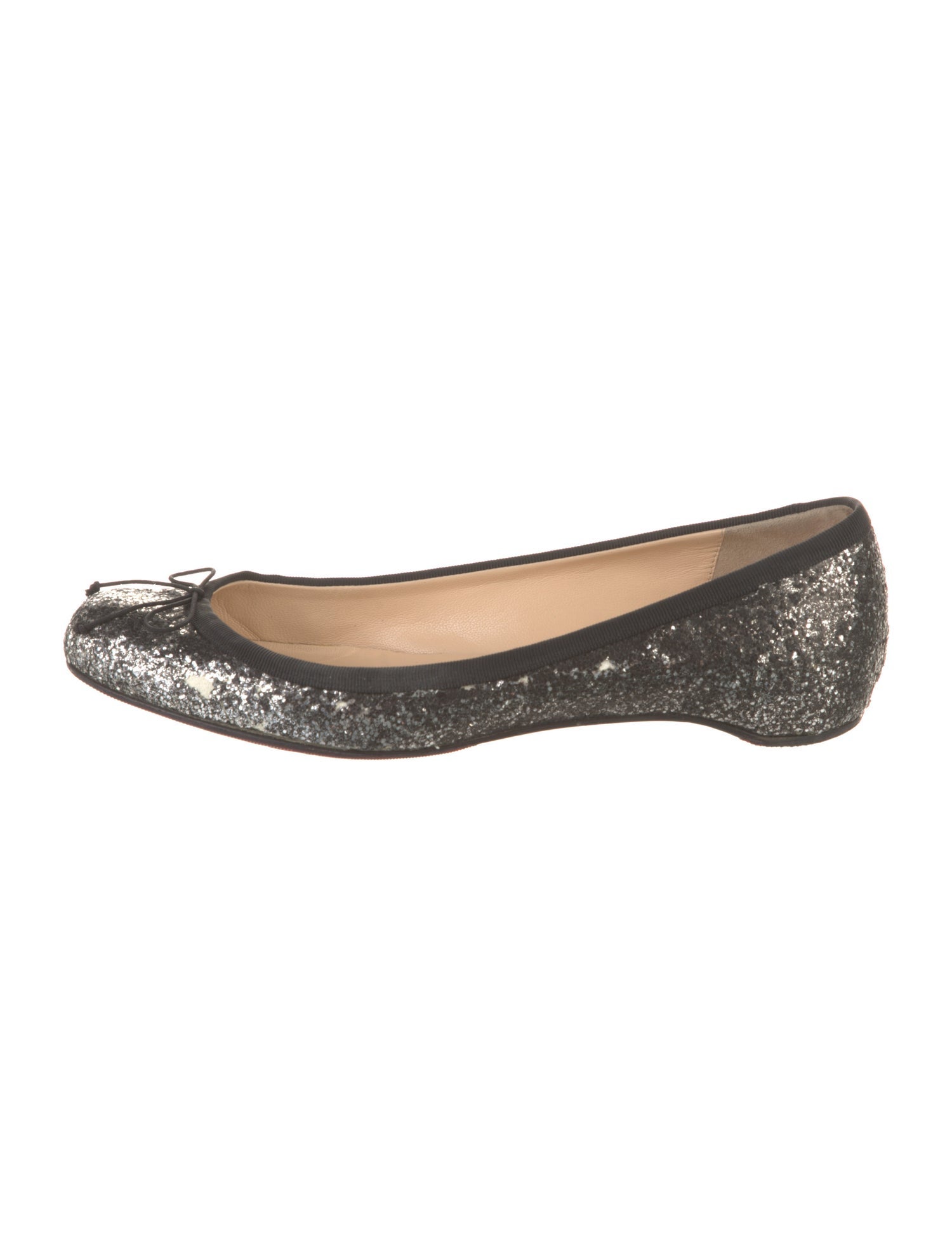 Christian Louboutin Glitter Bow Accents Ballet Flats