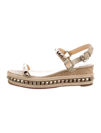 Christian Louboutin Suede Studded Accents Espadrilles