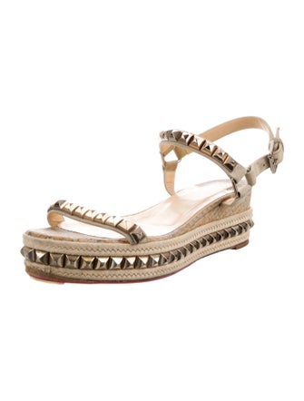 Christian Louboutin Suede Studded Accents Espadrilles