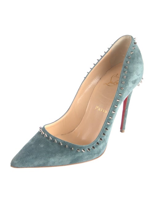 Christian Louboutin Spike Accents Suede Pumps