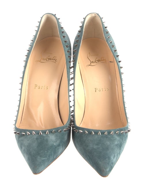 Christian Louboutin Spike Accents Suede Pumps