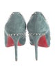 Christian Louboutin Spike Accents Suede Pumps