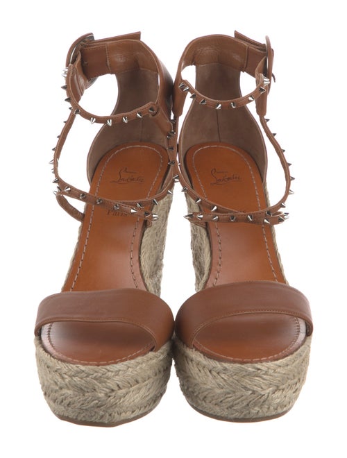 Christian Louboutin Spike Accents Leather Espadrilles