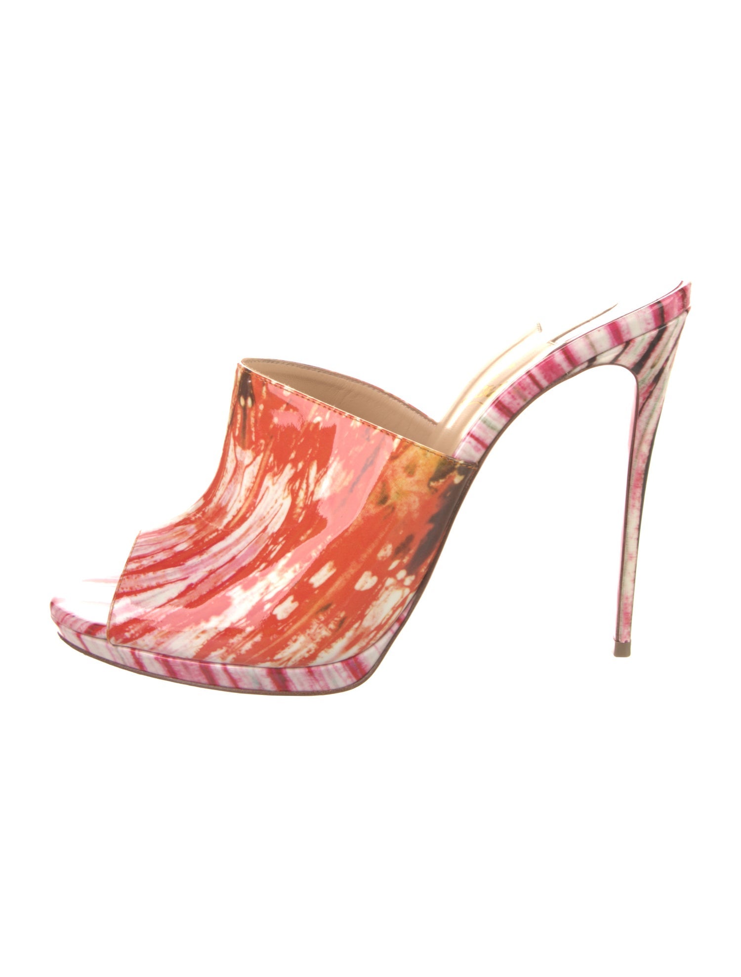 Christian Louboutin Patent Leather Printed Slides