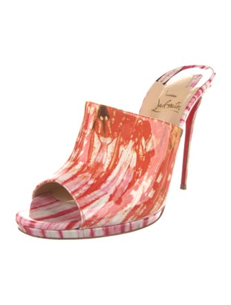 Christian Louboutin Patent Leather Printed Slides