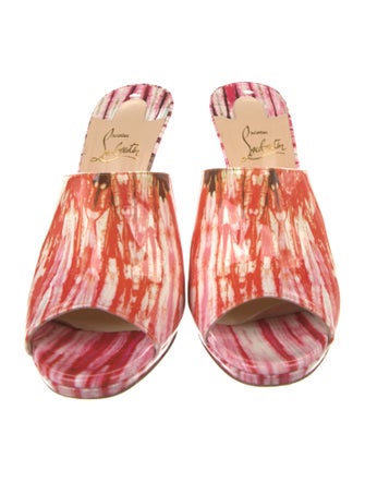 Christian Louboutin Patent Leather Printed Slides