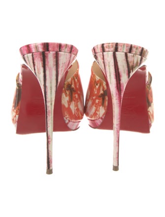 Christian Louboutin Patent Leather Printed Slides
