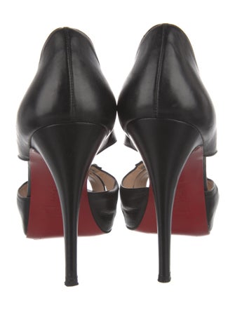Christian Louboutin Leather Studded Accents T-Strap Pumps