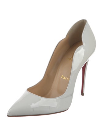 Christian Louboutin Patent Leather Scalloped Accent Pumps