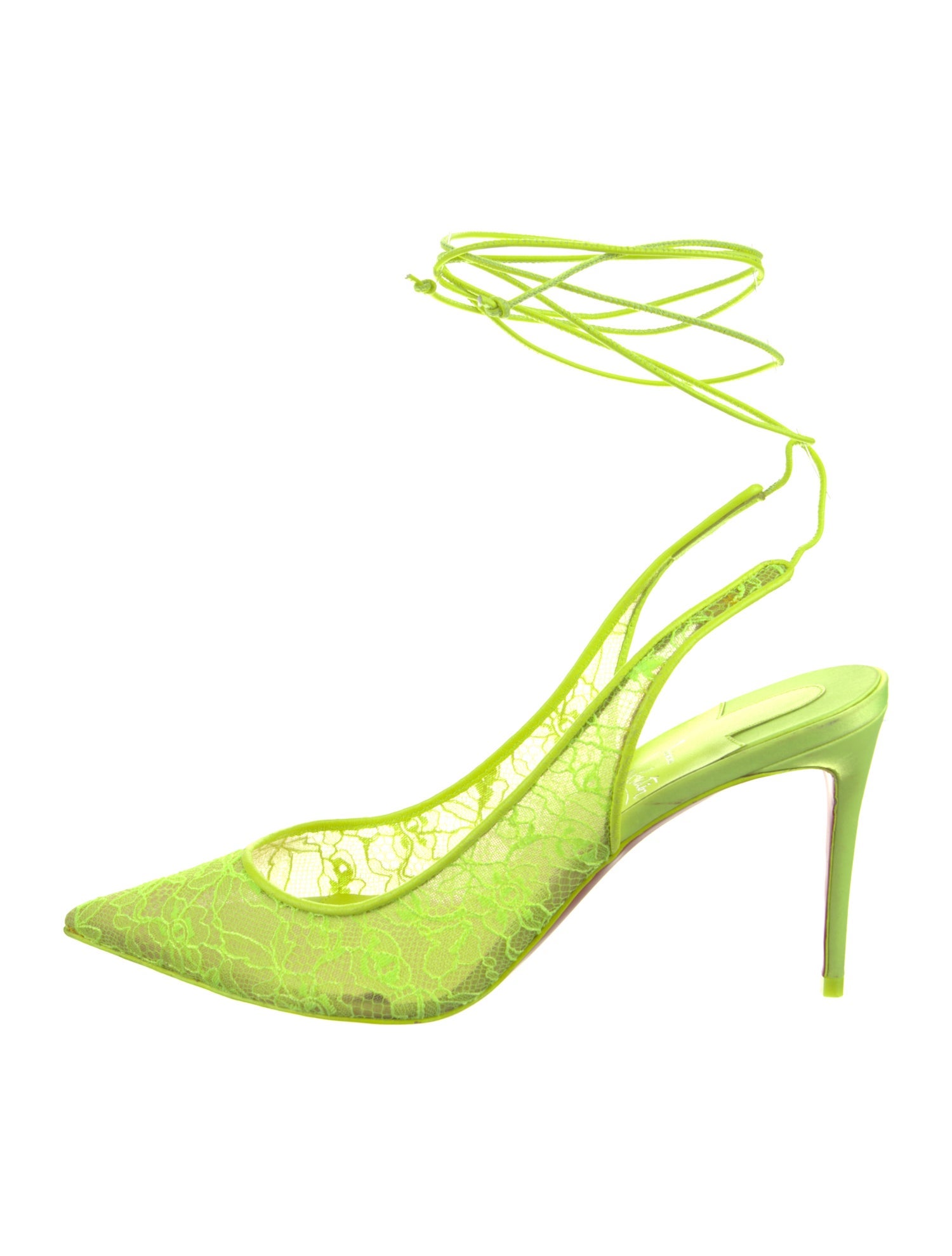 Christian Louboutin Lace Lace Pattern Slingback Pumps