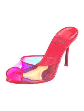 Christian Louboutin PVC Leather Trim Embellishment Slides